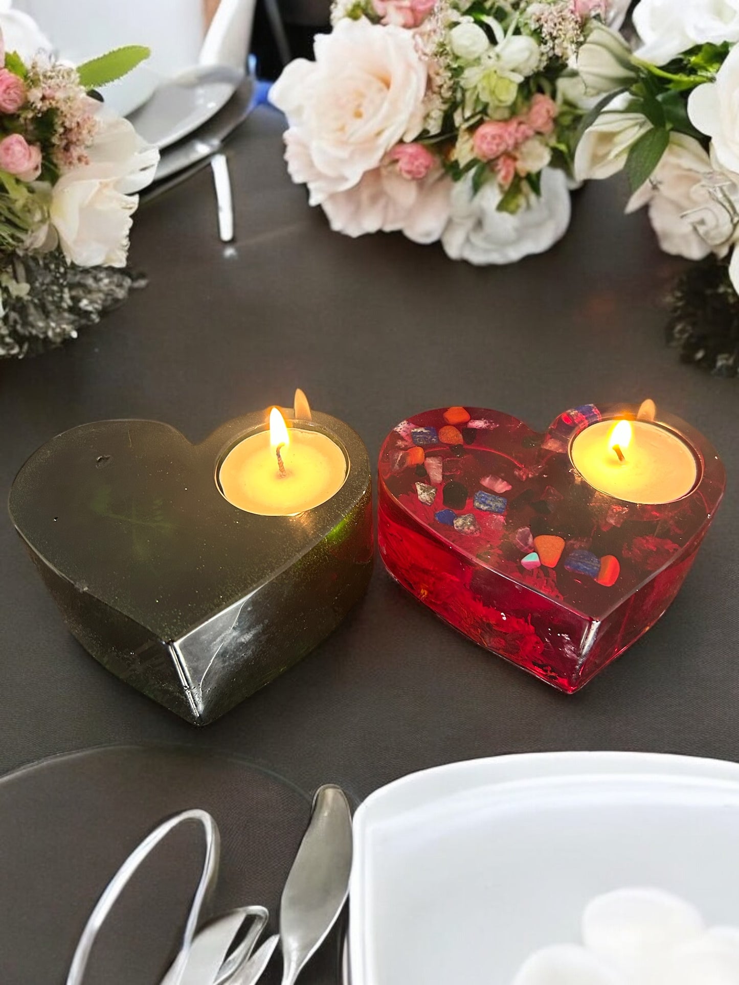 Heart tea light holder